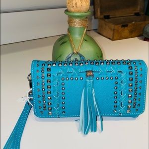 Montana West Turquoise Studded Wallet NWT